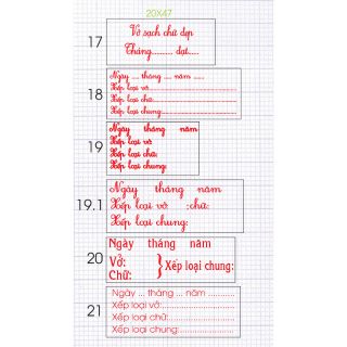 Dấu Vở Sạch Chữ Đẹp -  Font chữ Viết Tay trên mặt Dấu 22× 58mm