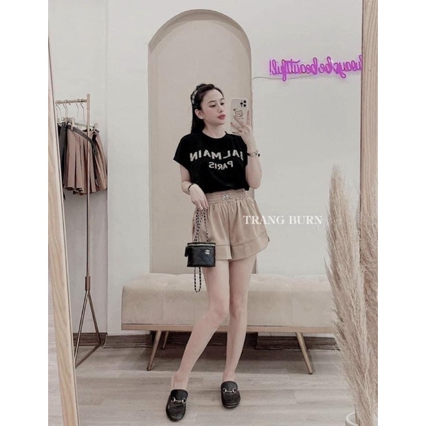 Quần short cạp chun logo hàng việt