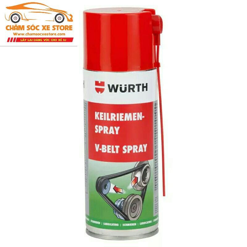 Dung dịch bảo dưỡng, làm mềm dây curoa ôtô, xe máy Wurth V-Belt Spray 400ml Wurth0893230