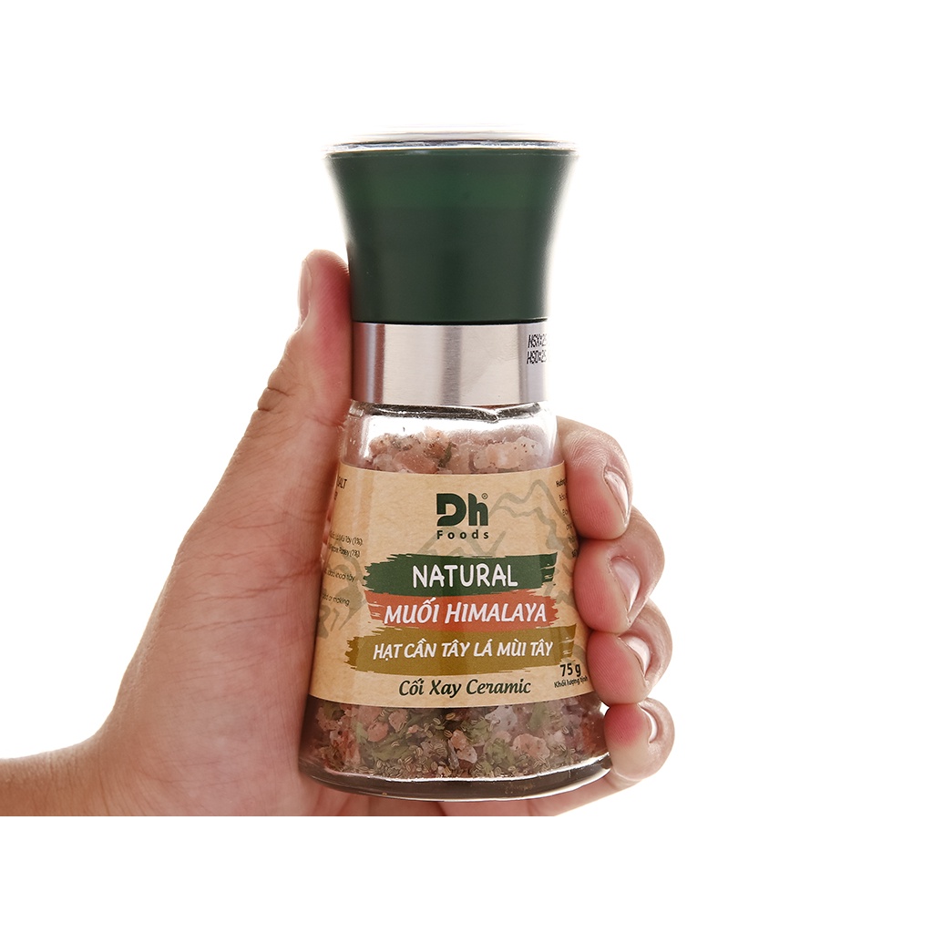 {TUYỆT VỜI} NATURAL Muối Himalaya Hạt Cần Tây Lá Mùi Tây – Nắp Cối Xay Ceramic 75gr Dh Foods là gia vị tuyệt vời