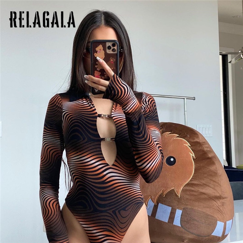 Jumpsuit Tay Dài Cổ Chữ V Kẻ Sọc Thời Trang Quyến Rũ Cho Nữ | BigBuy360 - bigbuy360.vn