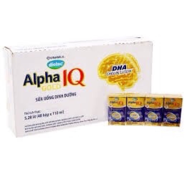 ❤SIÊU RẺ-Combo Sữa Pha Sẵn Alpha Gold IQ 110ml ( 1 lốc x 4 hộp)