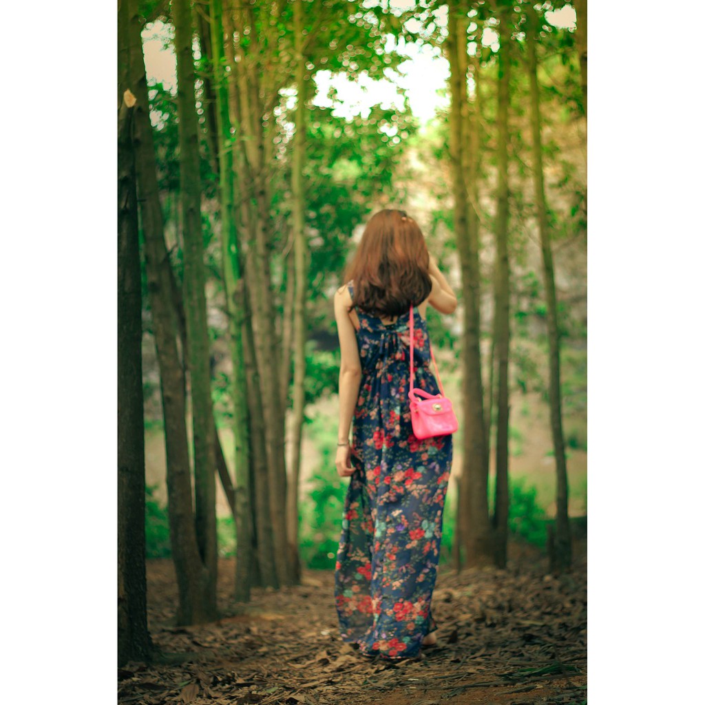 Váy maxi hoa forever21 có ảnh thật