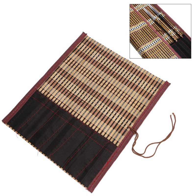 Túi mành tre cuộn đựng bút lông thư pháp cọ vẽ tranh