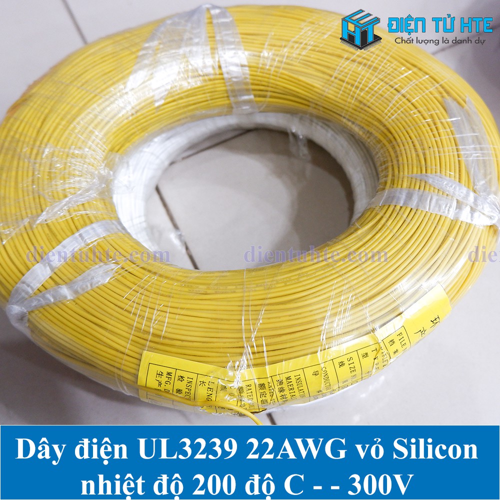 Dây điện đơn Silicon chịu nhiệt UL3239 22AWG 0.32mm2 (1 mét)