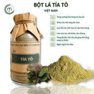Bột mặt nạ tía tô nguyên chất sấy lạnh MỘC - Hỗ trợ chăm sóc làn da bị mụn, mờ nám tàn nhang chai 100/200ml handmade
