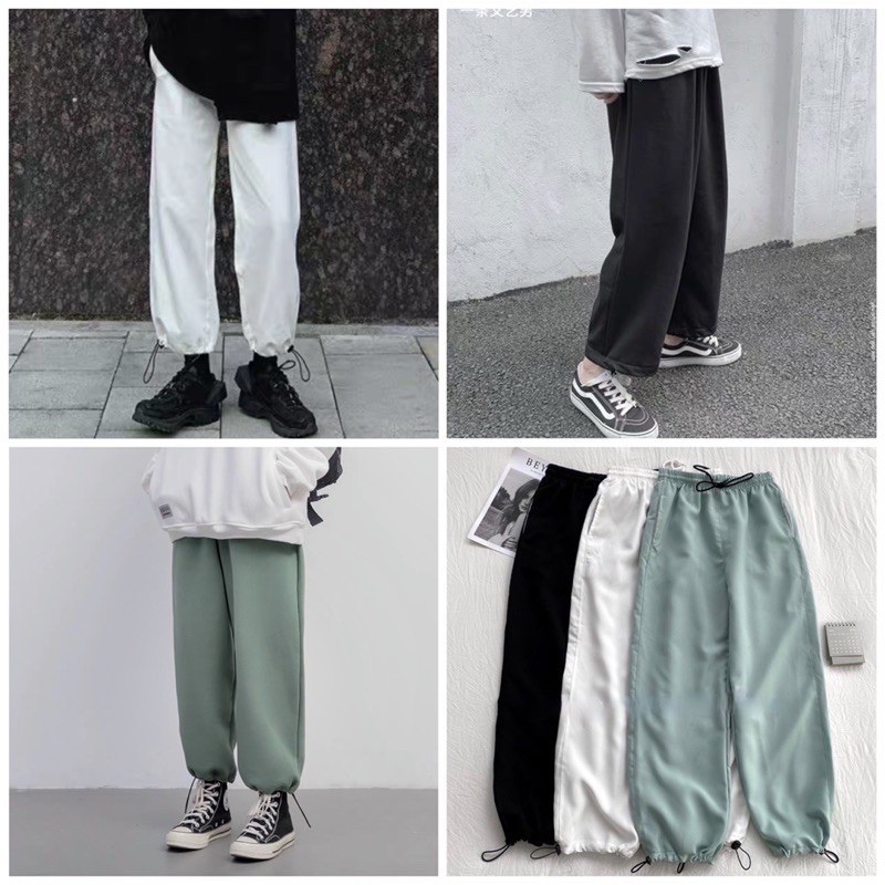 Quần Jogger Kaki Unisex có dây rút màu ĐEN/TRẮNG/MINT ❤️/Nam nữ unisex/FREESHIP 🦋