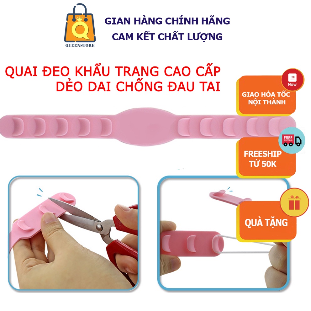 [Mới Cao Cấp] Quai Đeo Dây Móc Chống Đau Tai Dẻo Dai Đẹp Mới Silicon Chất Lượng Cao 5Nấc Điều Chỉnh Tiện Dụng QueenStore