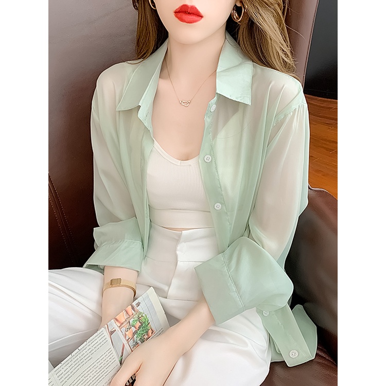Áo Khoác Cardigan Mỏng Nhẹ Tay Dài Chống Nắng Thời Trang Mùa Hè Dành Cho Nữ