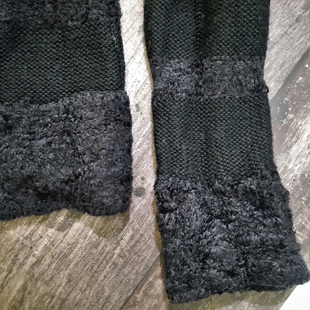 Khoác đen cardigan - Thanh lý cá nhân áo cardigan phối lông tầng - Đen2-ALK
