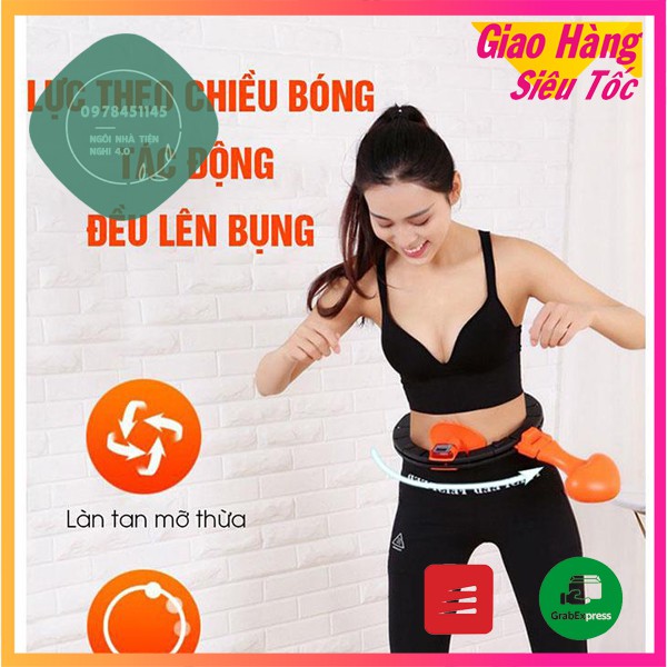 [HOT] Vòng hula thông minh giảm mỡ bụng, eo thon - Thiết bị thể dục - Dụng cụ tập eo Yoga Vòng đeo bụng có thể tháo rời