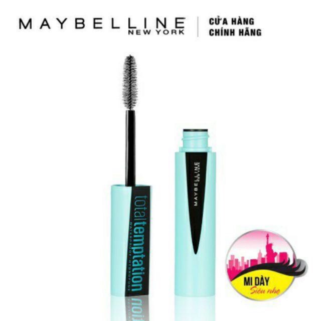 [Hàng USA] Mascara Maybelline Total Temptation Waterproof chống nước làm dày và dài mi (90ml)