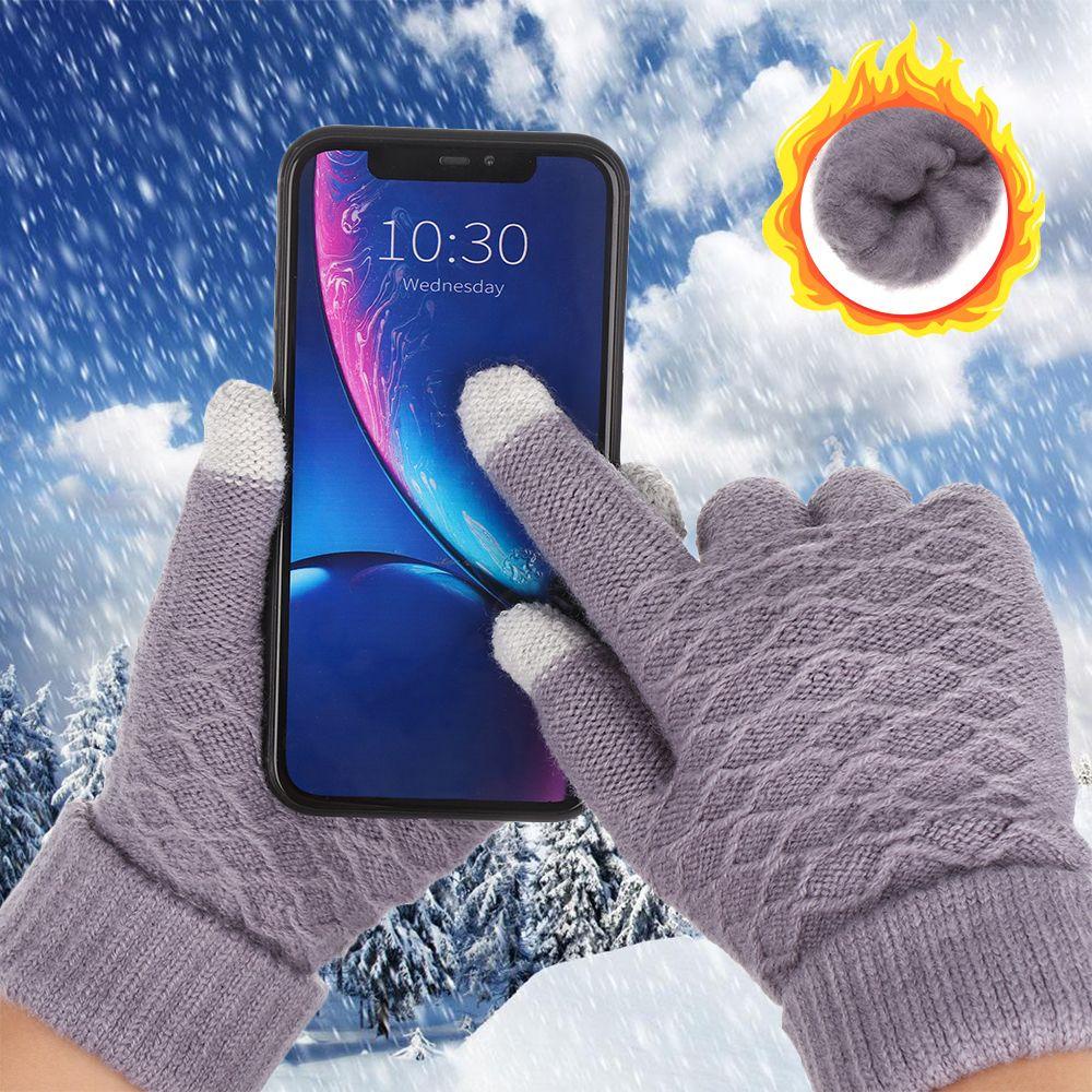 LEILY Găng Tay Len Hở Ngón Giữ Ấm Thiết Kế Mới