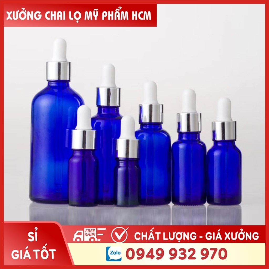 Lọ Chiết Serum ️ Lọ Chiết Mỹ Phẩm Thủy Tinh Nắp Bóp Nhỏ Giọt Khoen Bạc 15ML/20ML/30ML Lọ Đựng Tinh Dầu, Tinh Chất