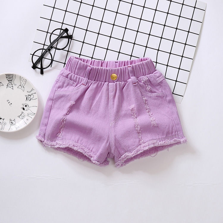 Quần Short Denim Mỏng Dáng Rộng Phong Cách Mới 2022 Cho Bé Gái
