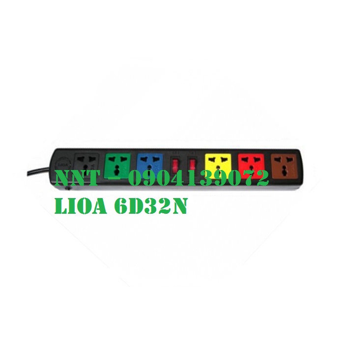 Ổ CẮM LIOA 6 LỖ 3 CHÂU 6D32N DÂY DÀI 3M