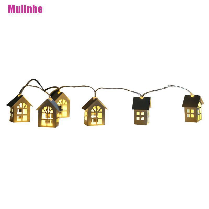 [Mulinhe] Dây Đèn Led 10 Bóng 2m Hình Ngôi Nhà Cây Thông Giáng Sinh Năm Mới