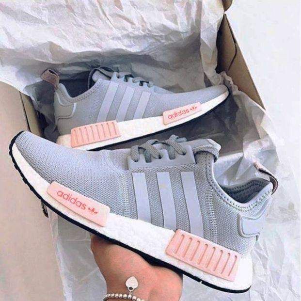 Giày Thể Thao Adidas NMD R1 Màu Xám / Hồng Thời Trang Dành Cho Nữ