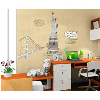 Decal dán tường decal trang trí nữ thần tự do BINBIN PK450