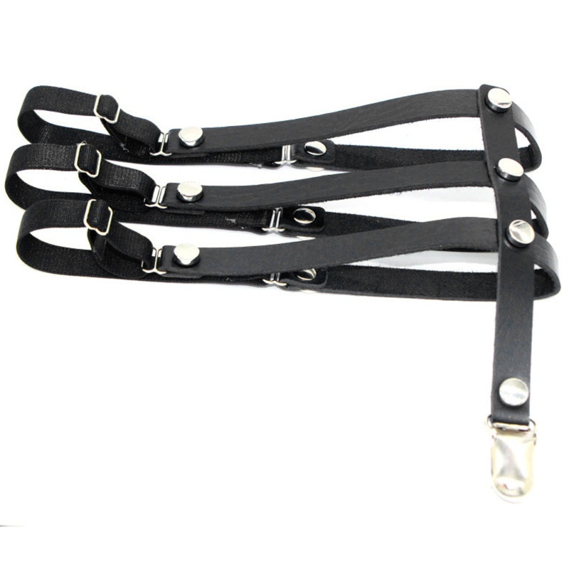 Đai Nịt Bít Tất Đùi Bằng Da Màu Đen Gợi Cảm