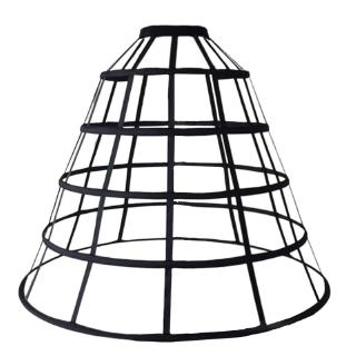 Womens Hollow Out Caged 5-Hoop Bustle Victorian Petticoat Skirt Wedding Bridal D