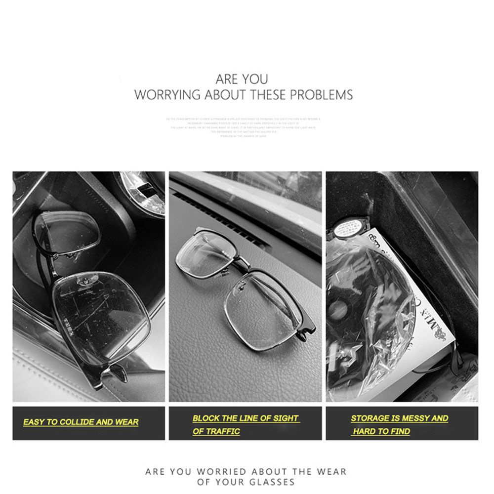 Kẹp giữ mắt kính/thẻ bằng da bò bền bỉ đa năng chất lượng cao cho xe hơi AARON1