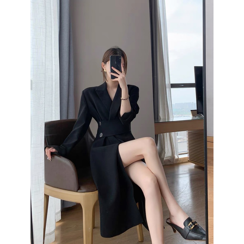 Váy Vest đai eo cúc viền,mẫu thiết kế mới nhất hiện nay,dành riêng chị e văn phòng sang chảnh | BigBuy360 - bigbuy360.vn