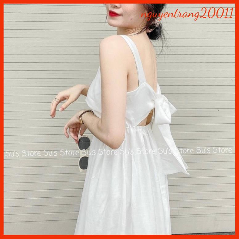 Váy Maxi Hai Dây Buộc Lưng 🍍 𝗦𝗜𝗘̂𝗨 𝗫𝗜𝗡𝗛 𝗛𝗘̀ 𝟮𝟬𝟮𝟭 🍍 Chất Vải Thô Nhẹ Nhàng Cao Cấp | BigBuy360 - bigbuy360.vn