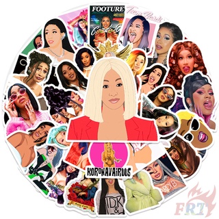 Bộ 50 miếng dán họa tiết cardi B phong cách thời trang chống thấm nước