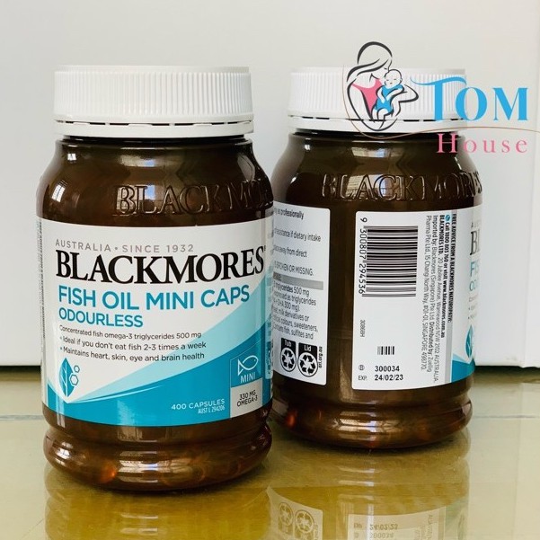  Dầu Cá Không Mùi Blackmores Fish Oil minicpas 1000, 400 viên