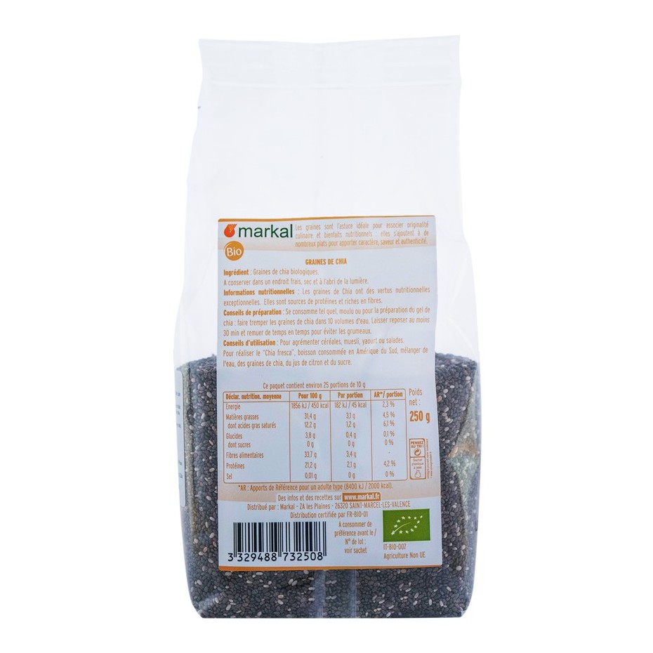 Hạt chia hữu cơ chia seeds (Markal - Davert)