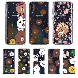 Ốp Lưng Samsung Galaxy A10 A20 A30 A40 A50 A70 A80 TPU mềm Case gấu nâu Three