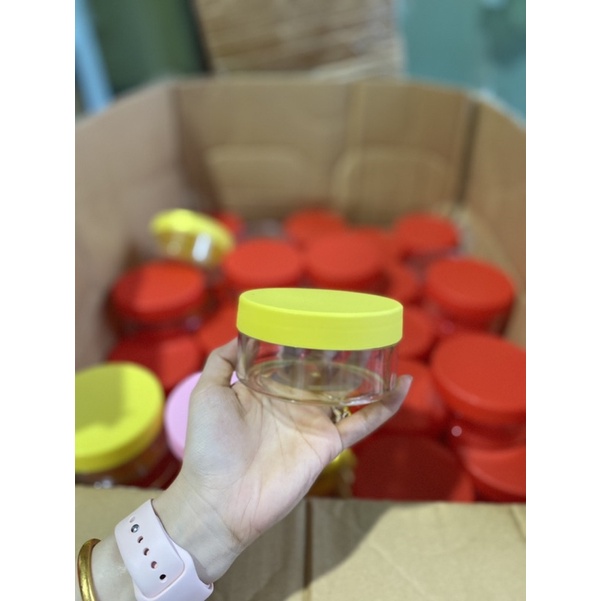 hủ đựng kem 200g dẹp trong suốt nhiều màu