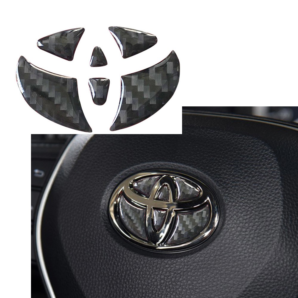 Logo trang trí bằng sợi carbon dành cho xe toyota Vios yaris altis wish rav4