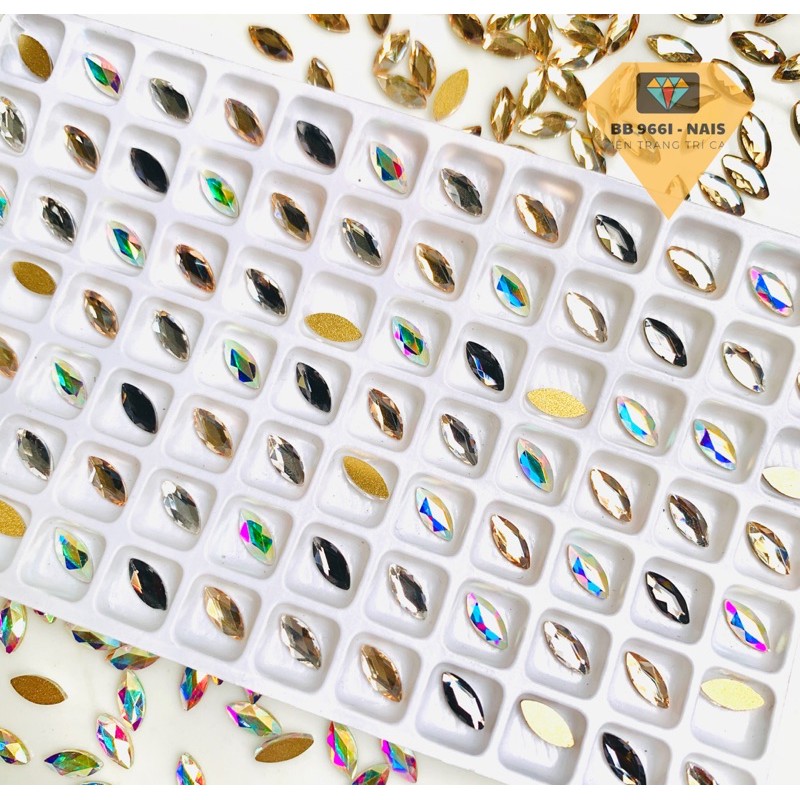 Đá khối chân bằng hình hạt gạo trang trí móng Nail 2.500vnd