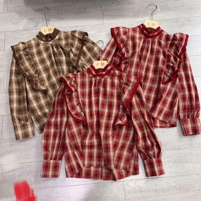 Sơmi kẻ sọc bèo tay siêu xinh