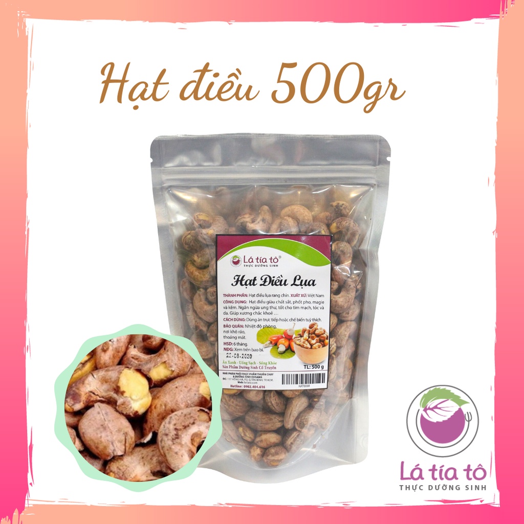 HẠT ĐIỀU RANG MUỐI 500GR NGON NGUYÊN LỤA - LÁ TÍA TÔ