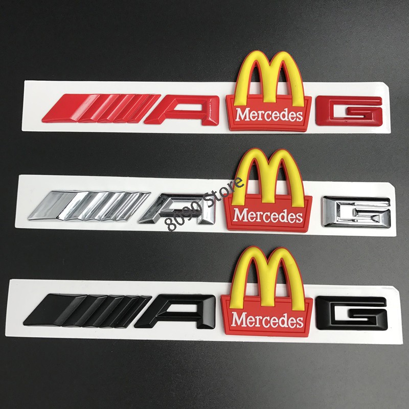 Miếng Dán Trang Trí Xe Hơi Bằng Nhựa Abs In Chữ Mcdonald 's Amg Cho Mercedes Benz Glk W124 W168 W210 W211 W203 W204 Sls