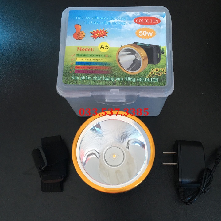 Đèn đội đầu A5 Goldlion, đèn pin đeo đầu siêu sáng chiếu sáng mạnh