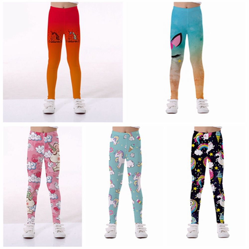 Quần Legging Dài Họa Tiết Kì Lân 3d Cho Bé Gái