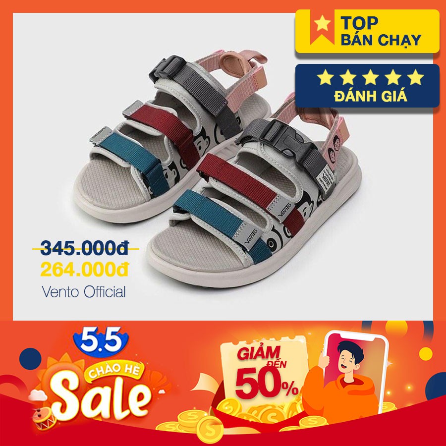 GIÀY SANDAL VENTO CHÍNH HÃNG NB80-GHI XANH [ẢNH THẬT - Full size 35-44]  [GIÀY SANDAL NAM NỮ]