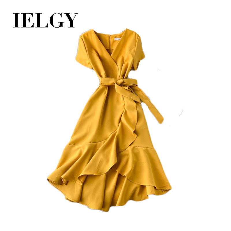 Đầm Tay Ngắn Cổ Chữ V Dáng Ôm Thời Trang Dành Cho Nữ