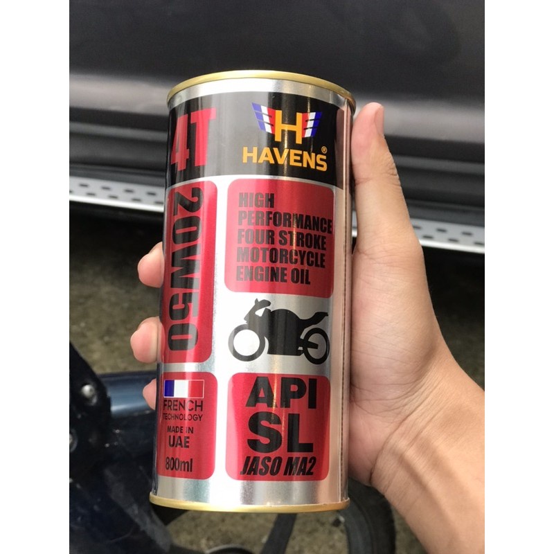 Nhớt Xe Số HAVENS Super 4T 20W50 0.8L Nhập Khẩu Chính Hãng Từ Các Tiểu Vương Quốc Ả Rập