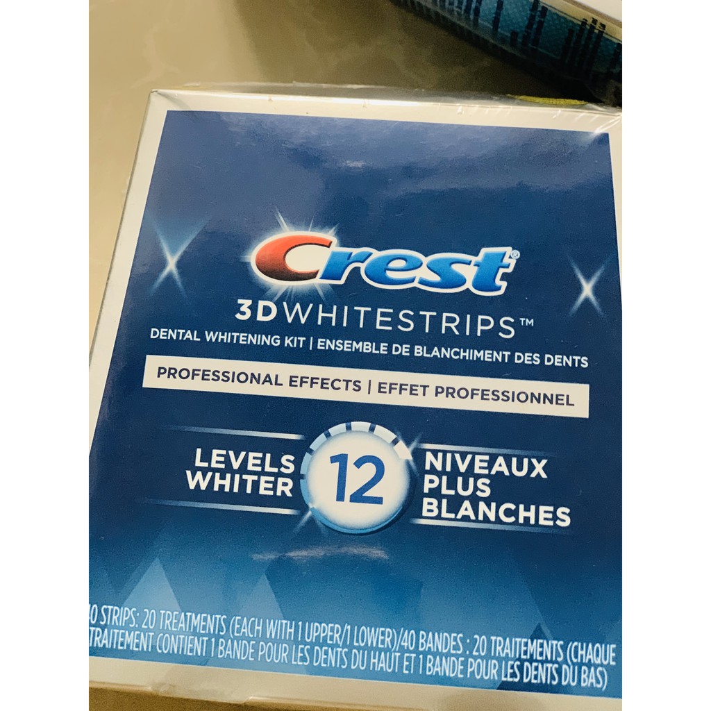 Miếng dán trắng răng Crest 3D whitestrips nguyên hộp