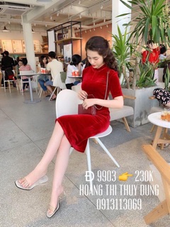Đầm nhung ôm body