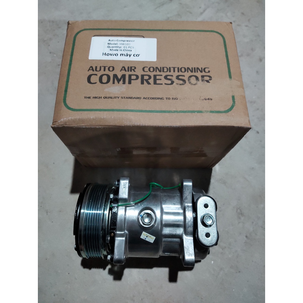 Lốc điều hoà HW102 lắp xe tải HOWO máy cơ / bản 5 Piston