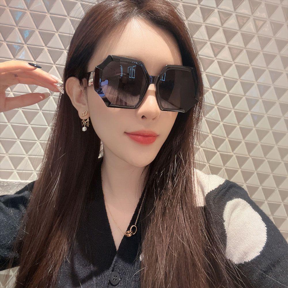 Kính Mát Gọng Lớn Hình Học Màu Sắc Tương Phản Phong Cách Hàn Quốc Thời Trang Cho Nam Và Nữ