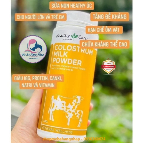 Sữa bò non Healthy Care Colostrum Milk Powder 300g của Úc Mẫu mới