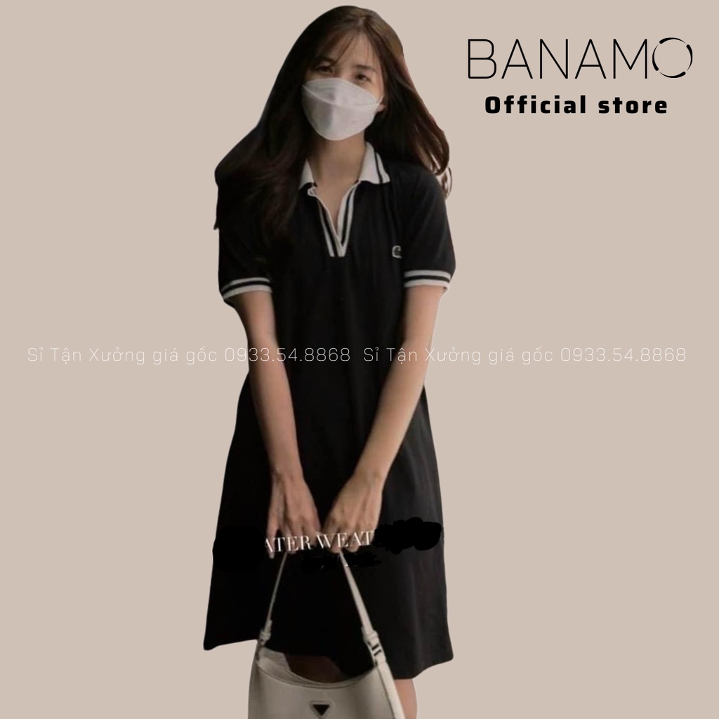 Váy suông nữ thể thao siêu đẹp thời trang Banamo Fashion váy suông màu đen 5914