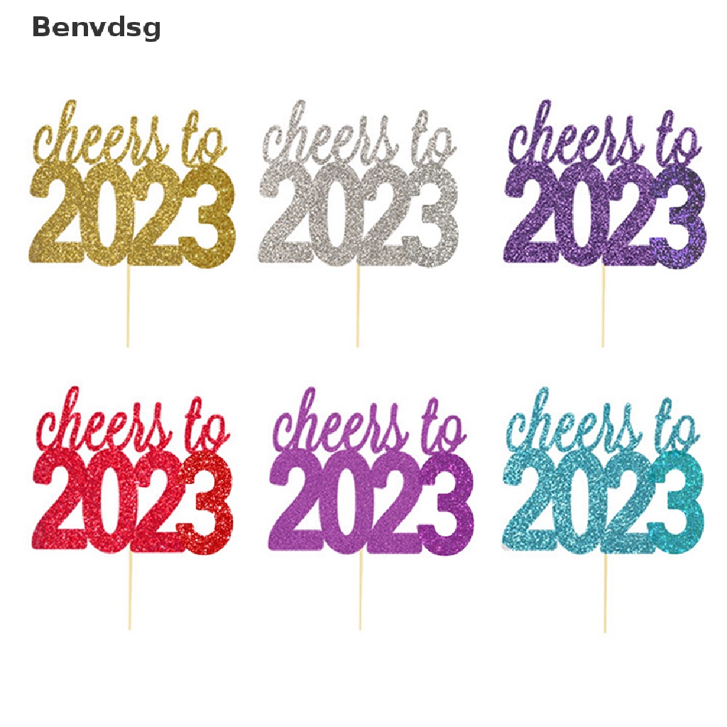 Bộ 12 Que Cắm Trang Trí Bánh Kem Mừng Năm Mới 2023